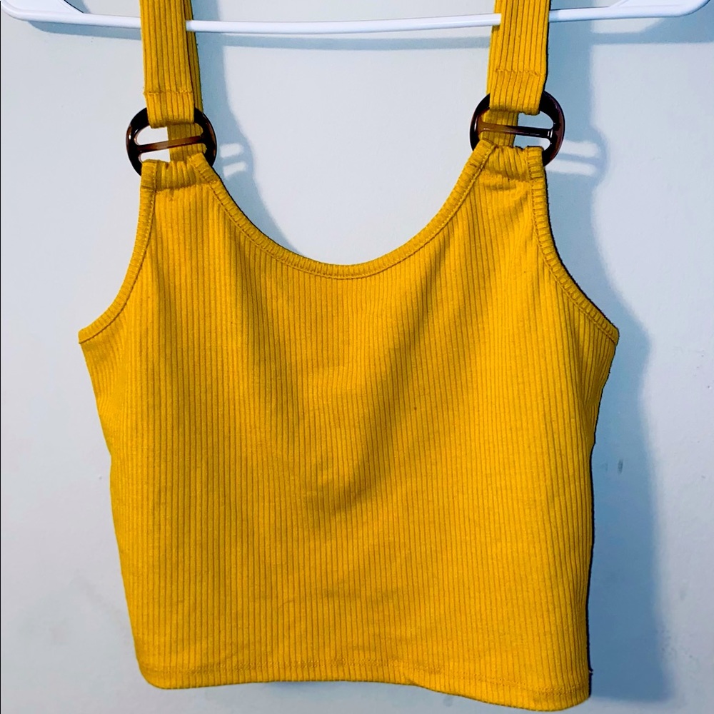Yellow crop tank top